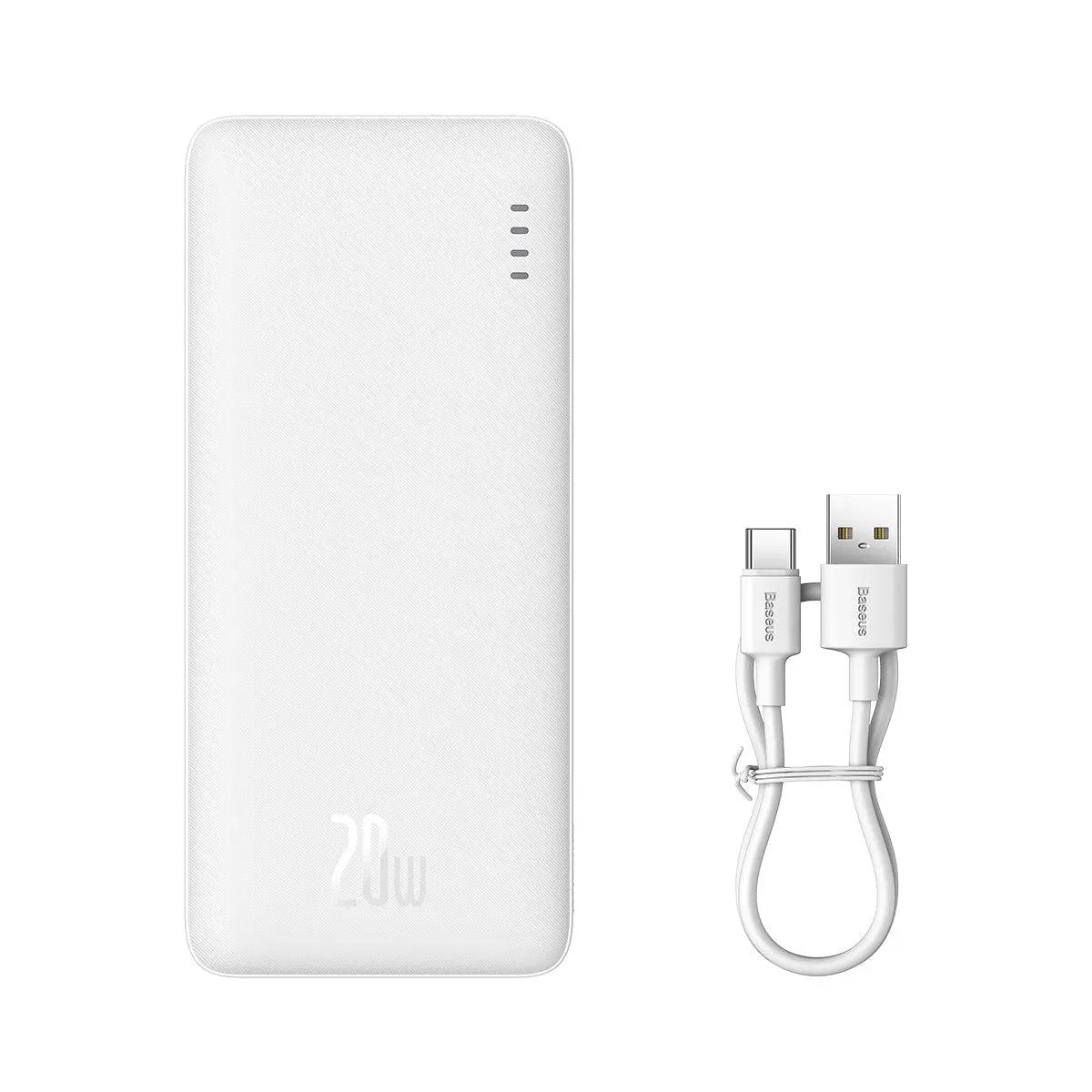 Baseus Airpow 20w 10000mah Power Bank With Baseus Simple Series Usb-a για Usb-c 30 Cm Cable για White – PhoneBazaar