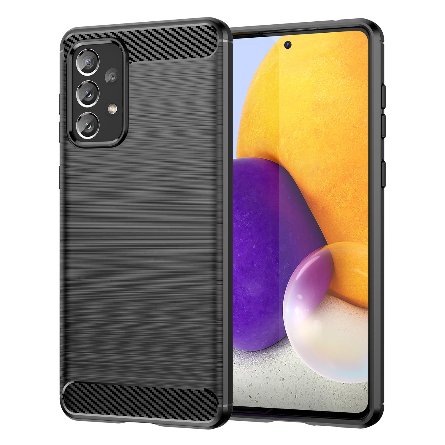 Carbon Θήκη Ευκαμπτο Tpu Cover Για Samsung Galaxy A73 Black – PhoneBazaar