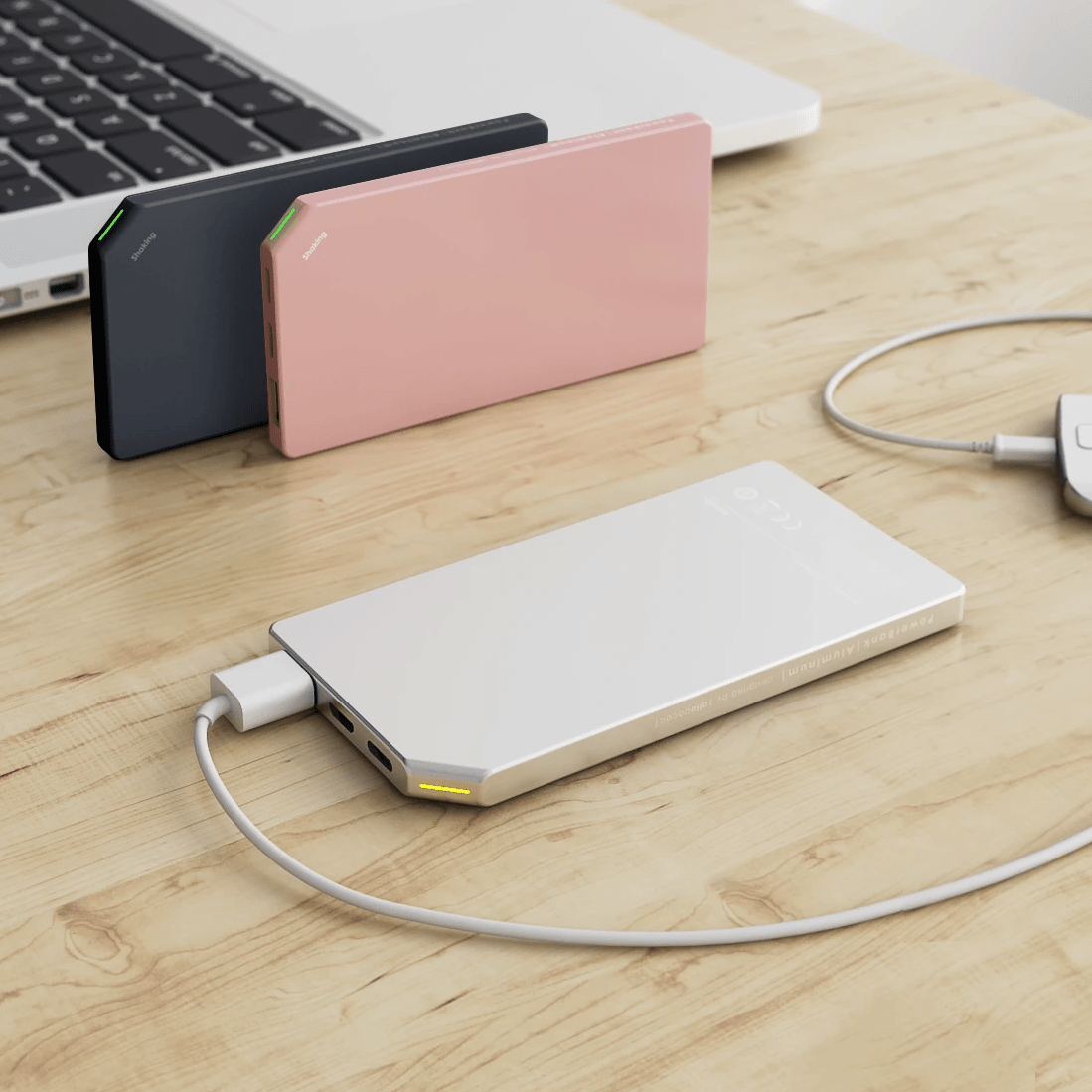 DesignNest PowerBank |Slim| Aluminium 5.000mAh microUSB/Lightning - Ασημί