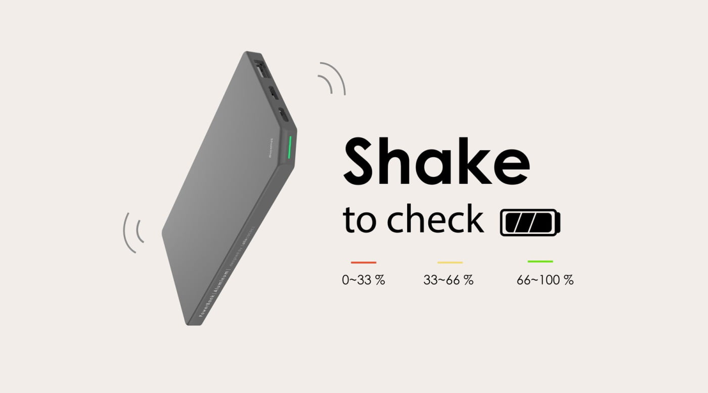 DesignNest PowerBank |Slim| Aluminium 5.000mAh microUSB/Lightning - Ασημί