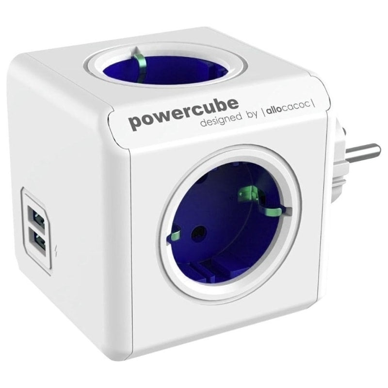 Allocacoc® Powercube |Original Usb| Πολύπριζο 4 Θέσεων & 2 Usb - Μπλε - 1202Bl/Deoupc – Θήκη για κινητό από το PhoneBazaar.gr