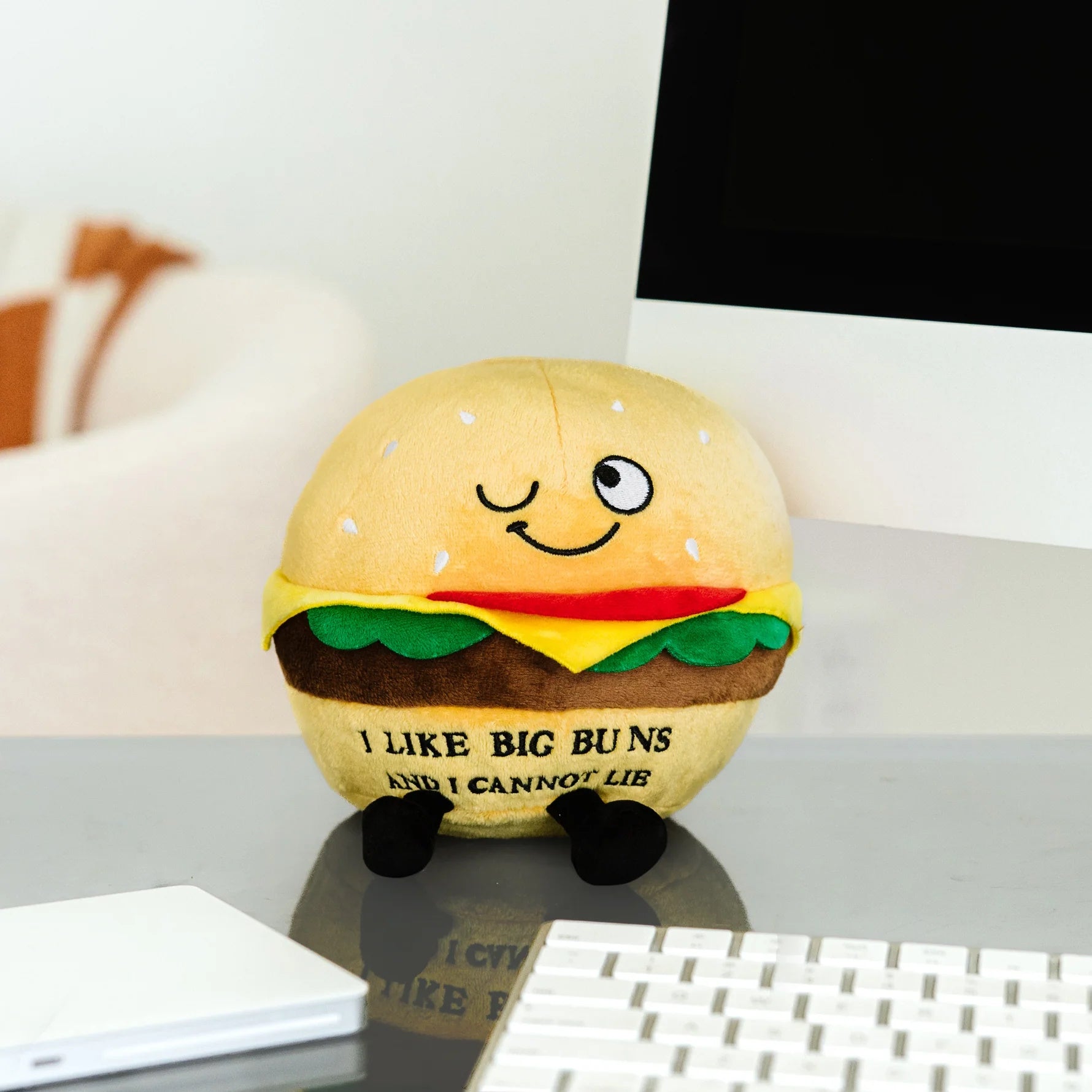 Punchkins Plush Hamburger Λούτρινο – "I Like Big Buns & I Cannot Lie"