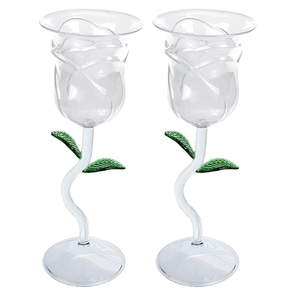 Rose Wine Glass Set – Σετ Ποτηριών Κρασιού με Τριαντάφυλλο