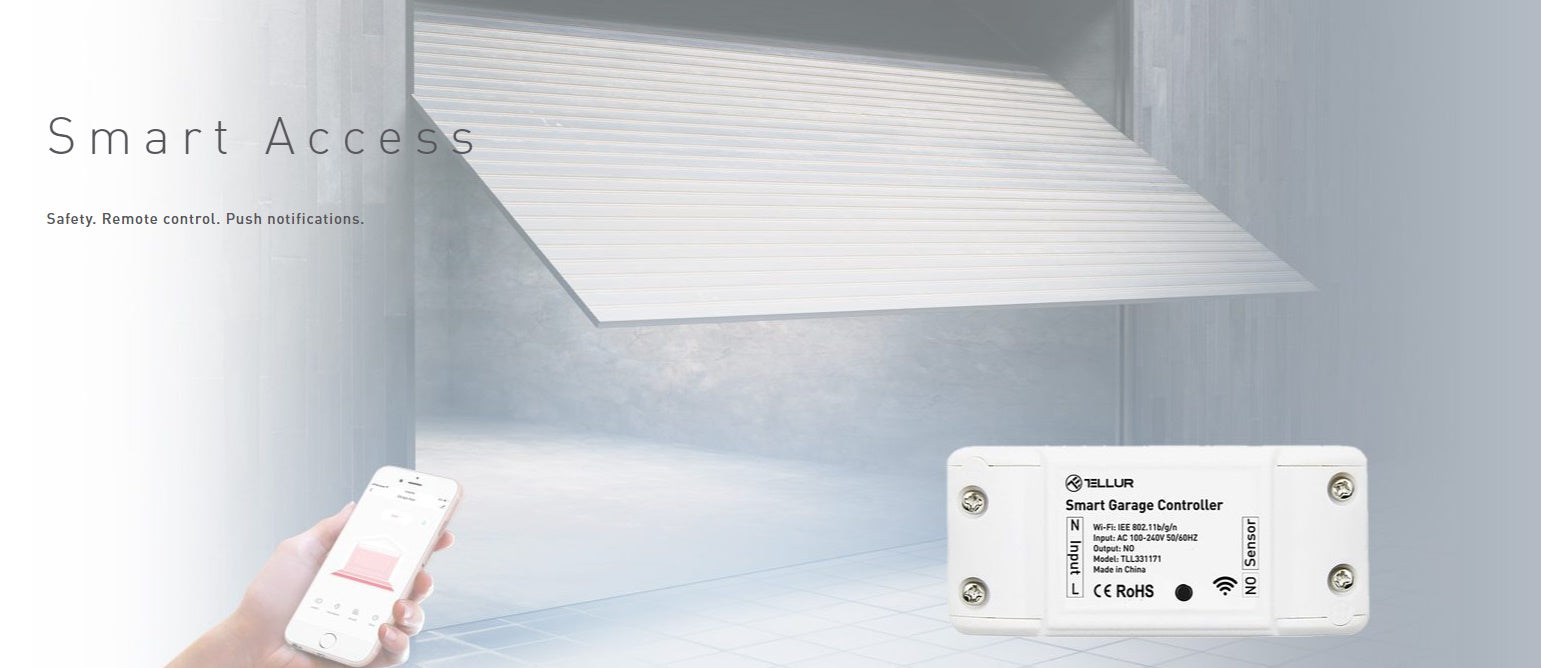 Tellur Smart WiFi Garage Door control Kit Τηλεχειρισμός Γκαραζόπορτας σε λευκό χρώμα