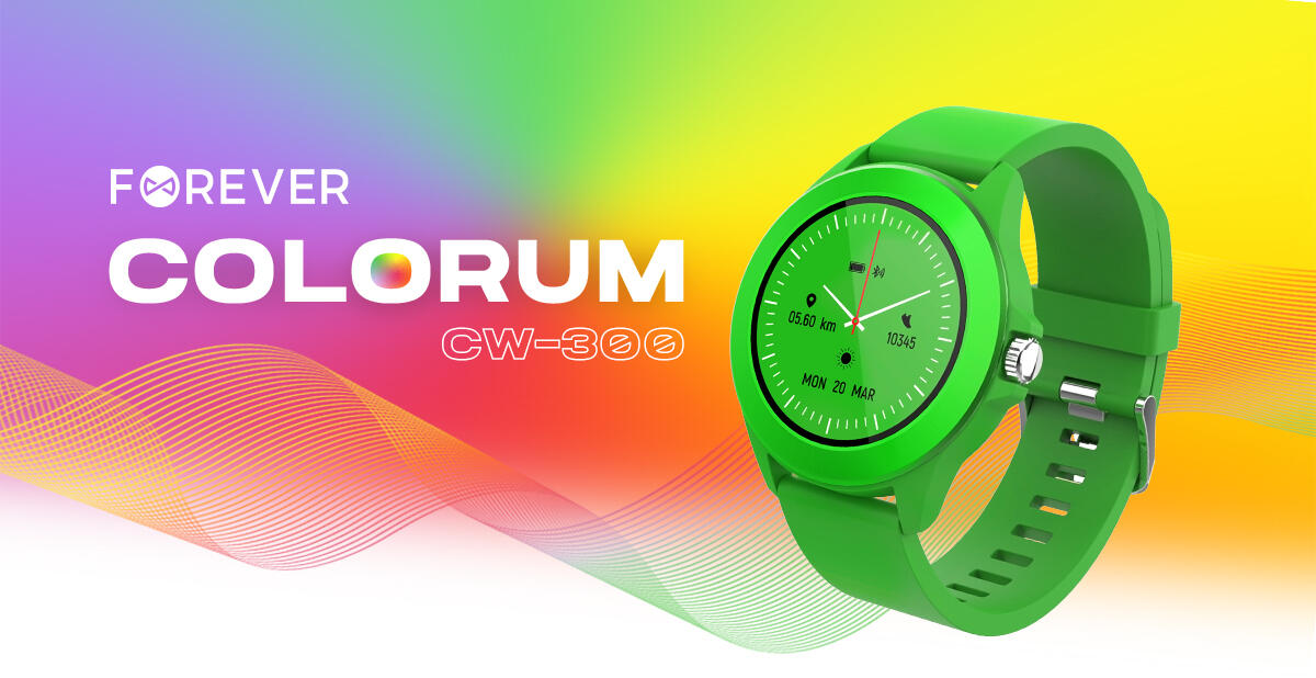 Forever Smartwatch με παλμογράφο Colorum CW-300 xGreen σε πράσινο χρώμα
