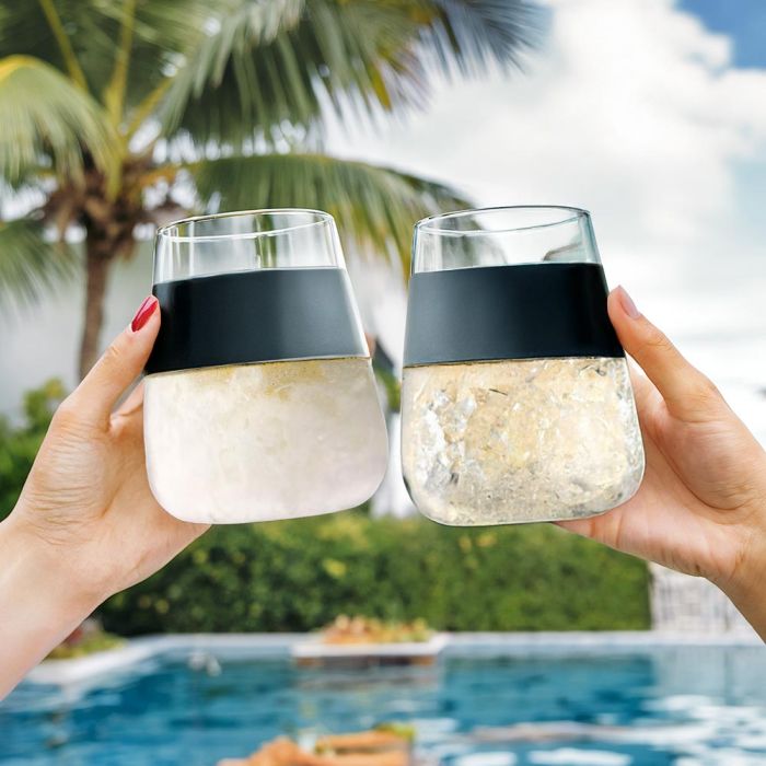 Wine Cooling Cups – Σετ 2 Ποτηριών Κρασιού με Θερμομονωτική Τσάντα