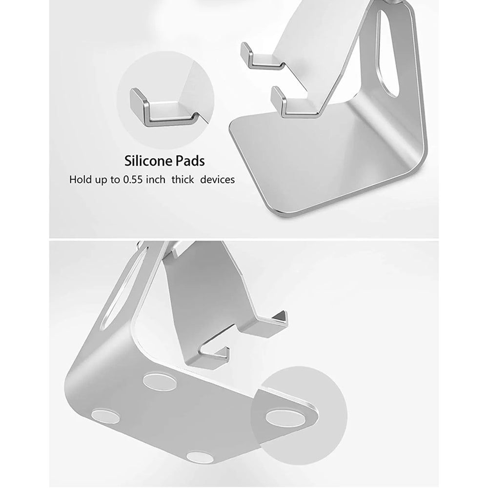 Techsuit - Desk Holder (Z4a) - Folding Feature, for Phone, Tablet, max 8" - Silver