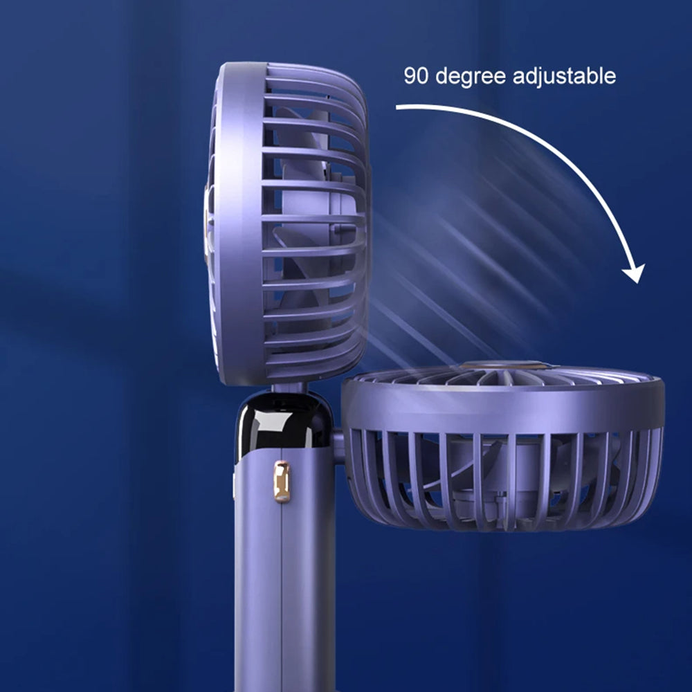 Techsuit - Handheld Fan (N15) - Foldable Design, Digital Display, Ultra Silent, 1800mAh - White