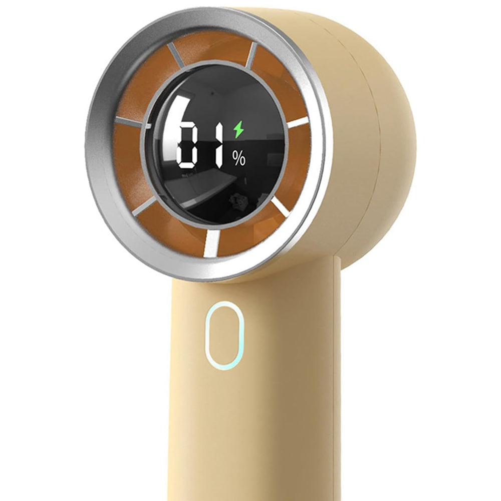 Techsuit - Handheld Fan (HX130) - Digital Display, Ultra Silent, 1200mAh - Yellow