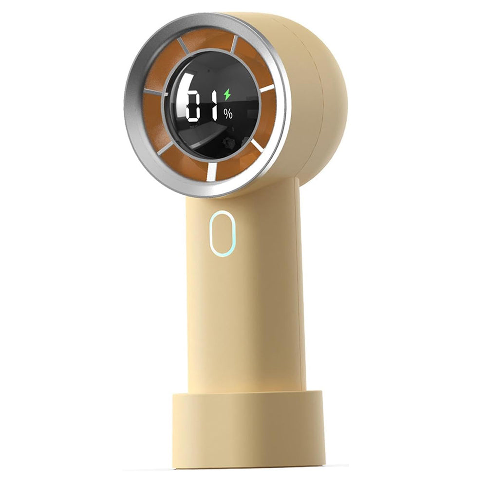 Techsuit - Handheld Fan (HX130) - Digital Display, Ultra Silent, 1200mAh - Yellow