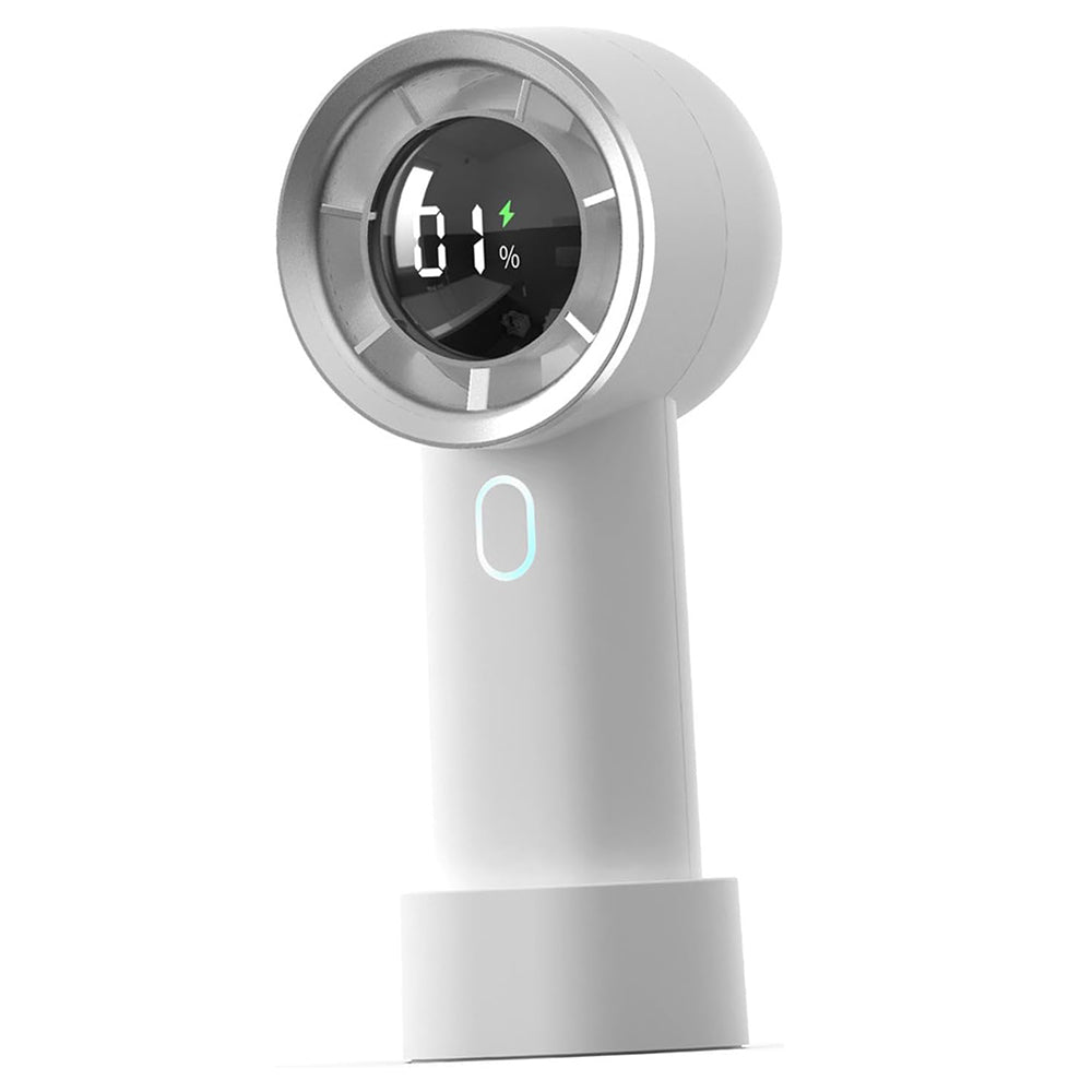 Techsuit - Handheld Fan (HX130) - Digital Display, Ultra Silent, 1200mAh - White