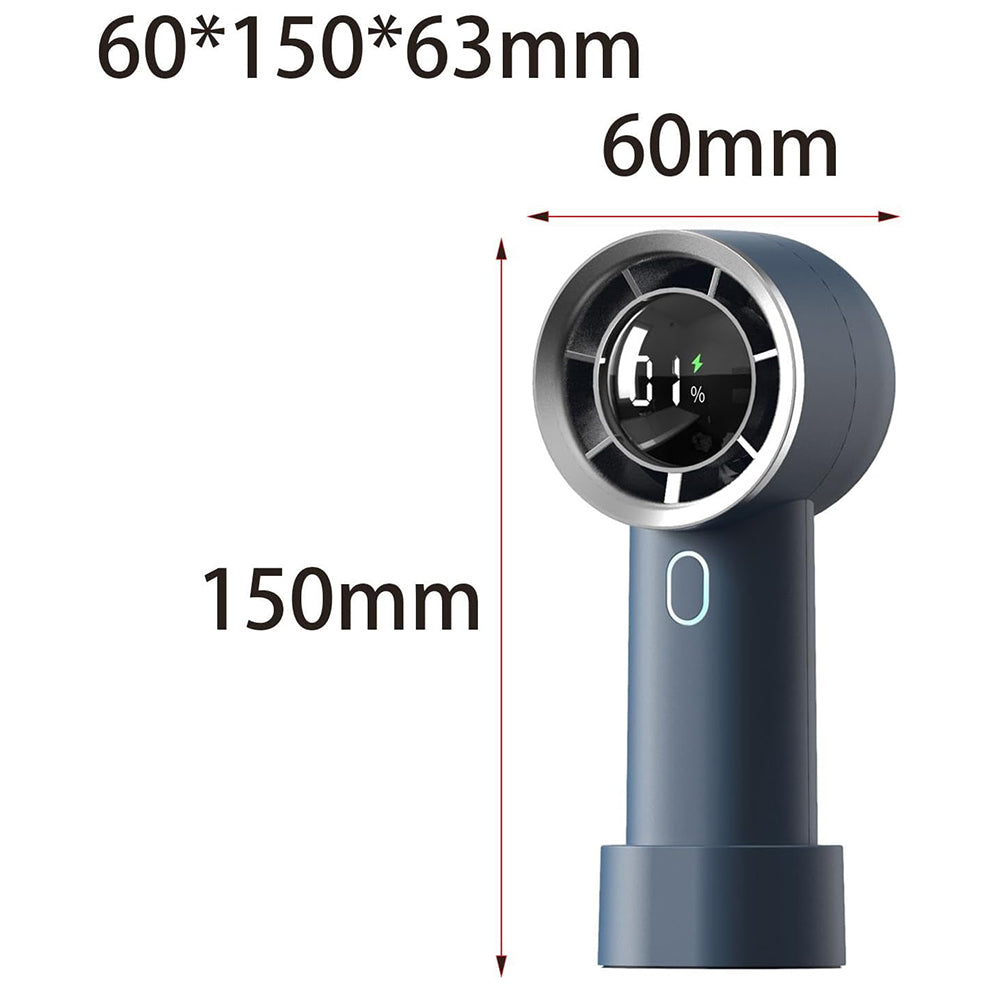 Techsuit - Handheld Fan (HX130) - Digital Display, Ultra Silent, 1200mAh - Blue