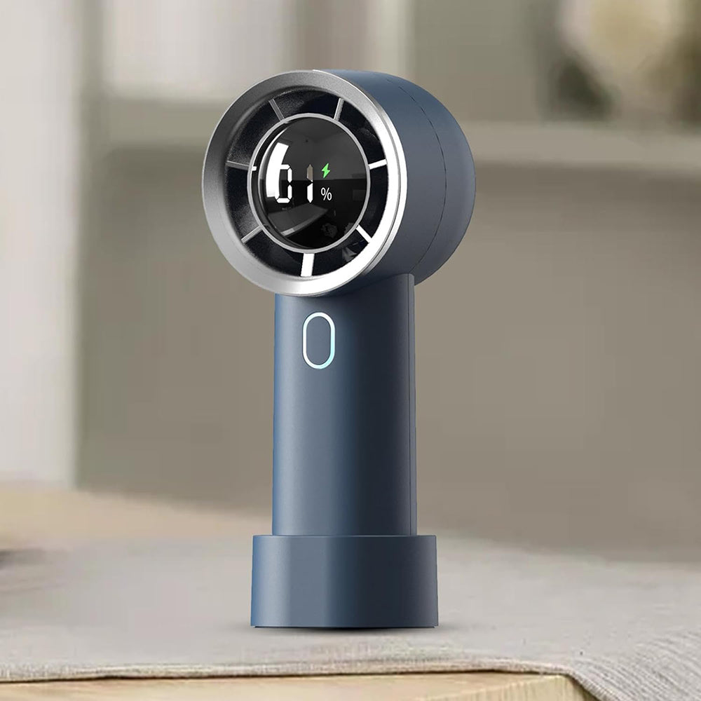 Techsuit - Handheld Fan (HX130) - Digital Display, Ultra Silent, 1200mAh - Blue