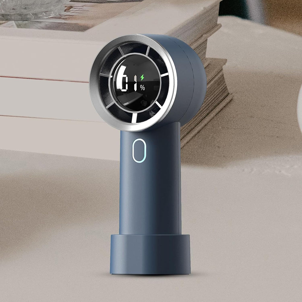 Techsuit - Handheld Fan (HX130) - Digital Display, Ultra Silent, 1200mAh - Blue