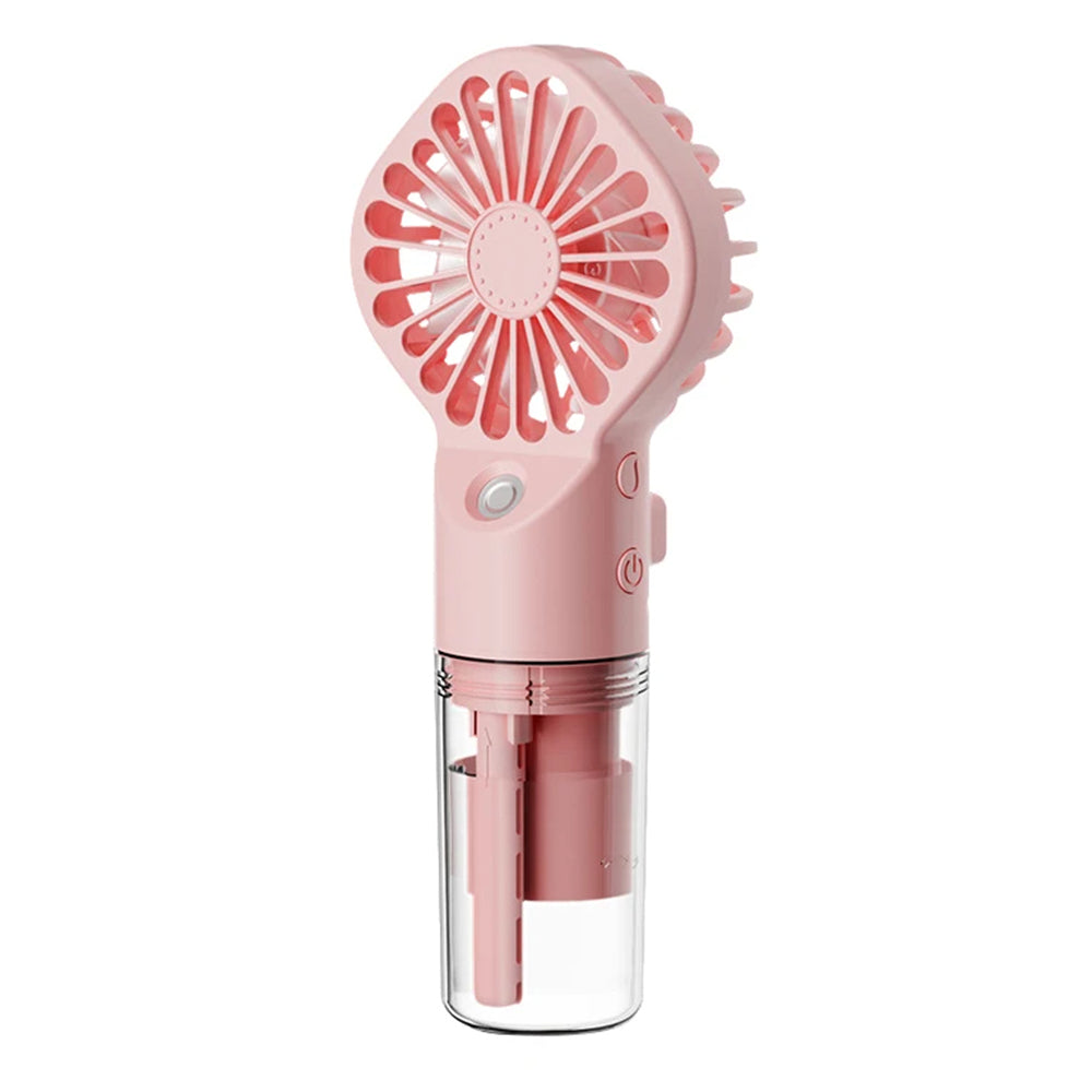 Techsuit - Handheld Fan (G10) - Portable, with Humidifier, Four Speeds, USB - Pink