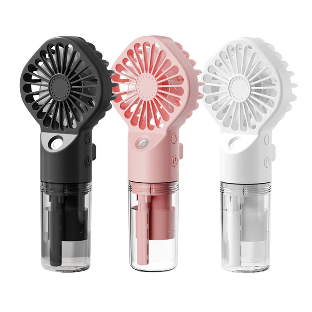 Techsuit - Handheld Fan (G10) - Portable, with Humidifier, Four Speeds, USB - Pink