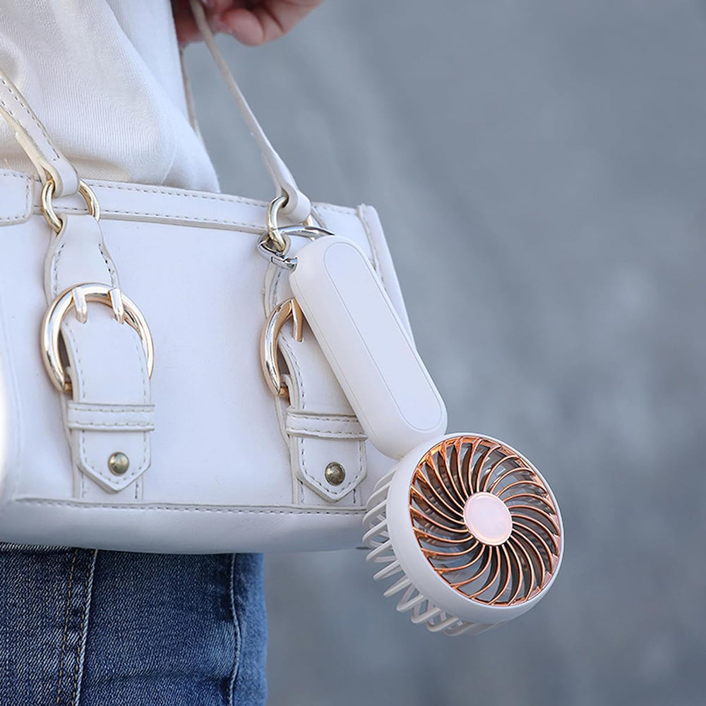 Techsuit - Handheld Fan (A217) - USB Rechargeable, Three Speeds, 1200mAh - Pink