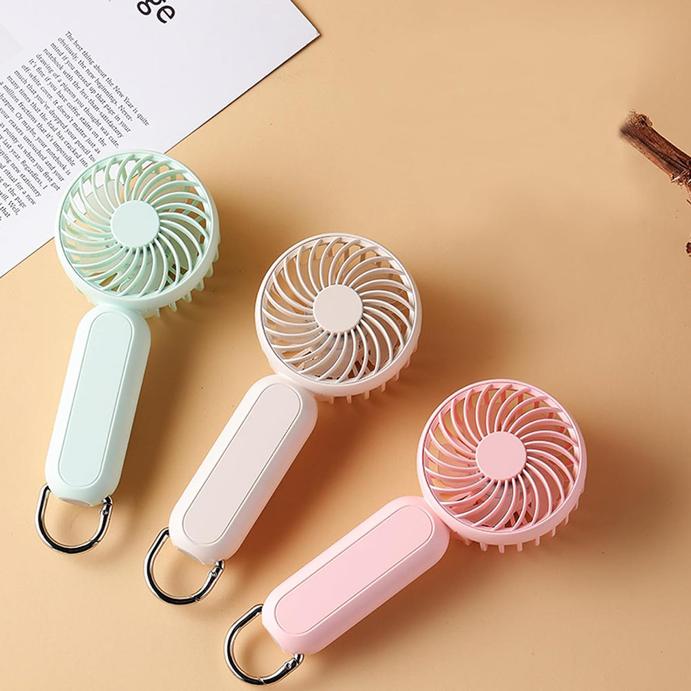 Techsuit - Handheld Fan (A217) - USB Rechargeable, Three Speeds, 1200mAh - Pink