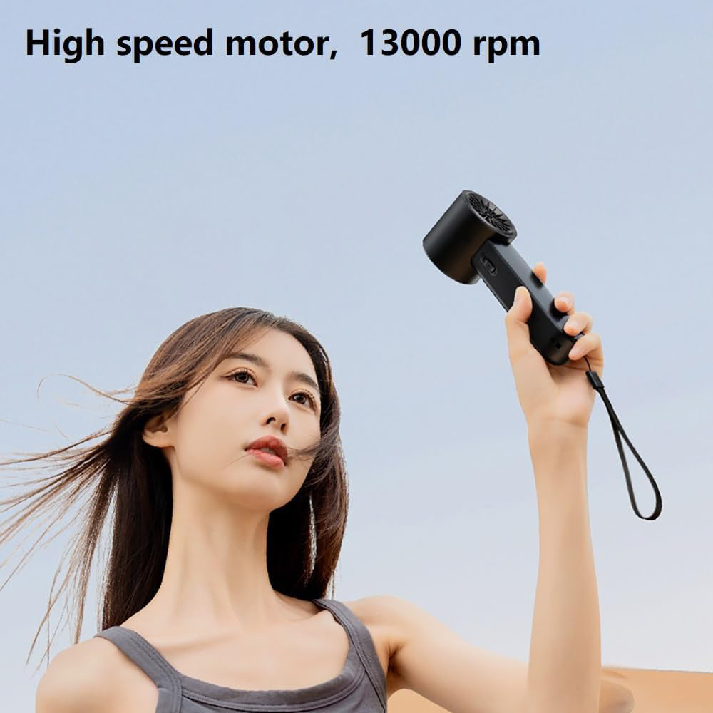 Techsuit - Premium Handheld Fan (F83) - Portable, Adjustable, Rechargeable, 4800mAh - Black