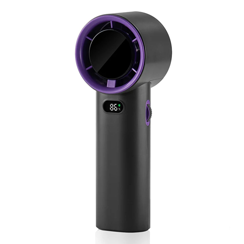Techsuit - Premium Handheld Fan (K38) - Portable, Adjustable, Rechargeable, Digital Display, 4000mAh - Black