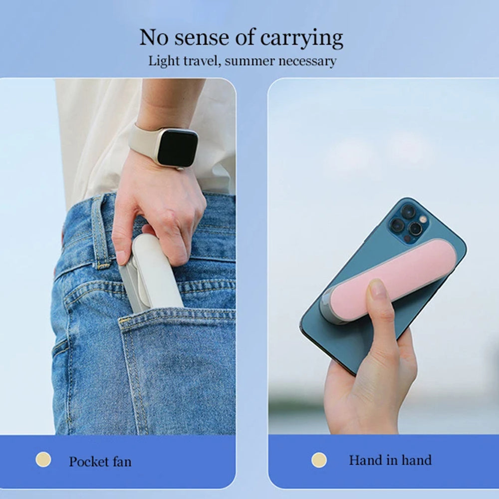 Techsuit - Handheld Fan (TF1) - Portable, for Pocket, Adjustable, Rechargeable, Silent, 1200mAh - White