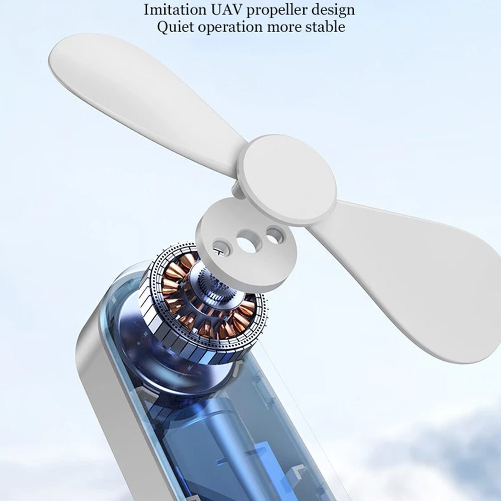 Techsuit - Handheld Fan (TF1) - Portable, for Pocket, Adjustable, Rechargeable, Silent, 1200mAh - White