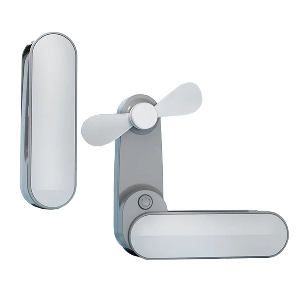 Techsuit - Handheld Fan (TF1) - Portable, for Pocket, Adjustable, Rechargeable, Silent, 1200mAh - White