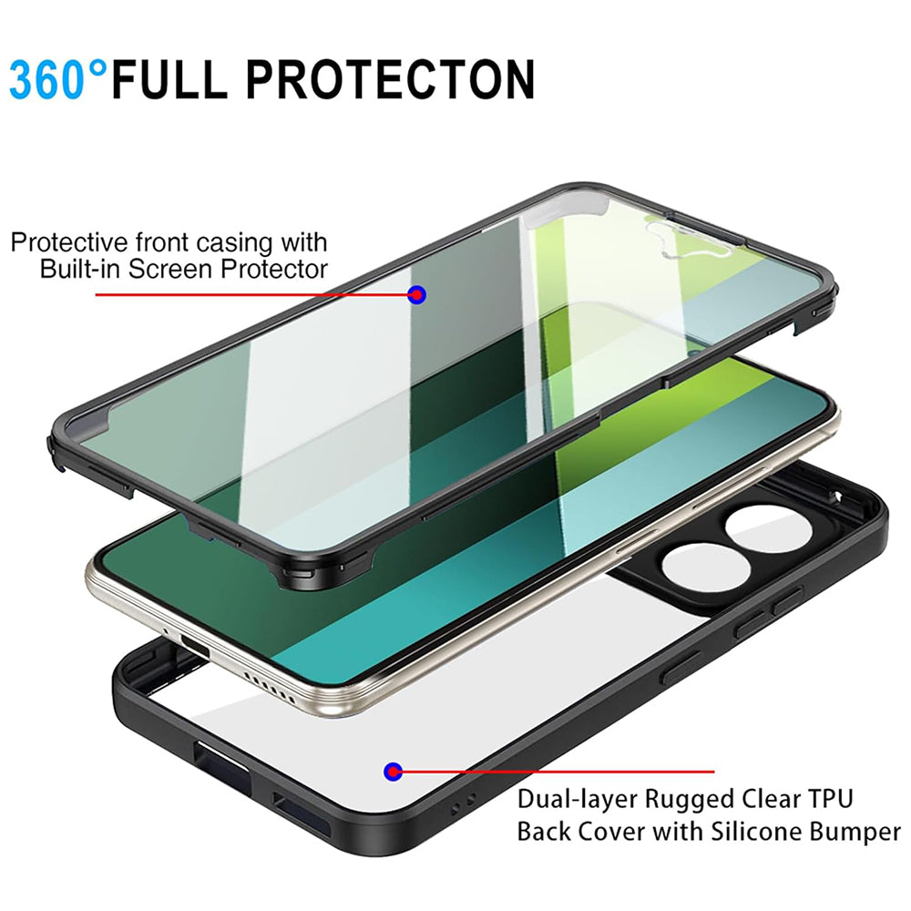 Techsuit - ColorVerse 360 Series + Screen Protector - Xiaomi Redmi Note 13 Pro 5G / Poco X6 - Black