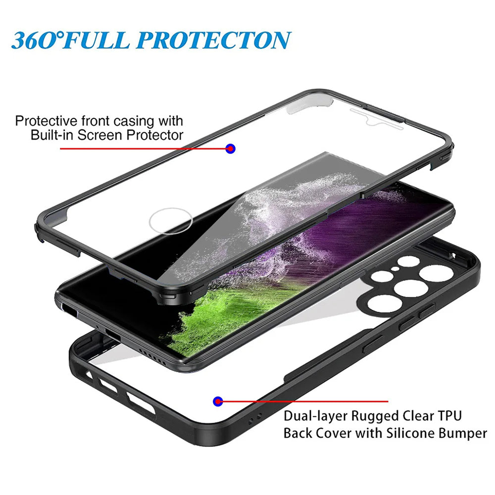 Techsuit - ColorVerse 360 Series + Screen Protector - Galaxy S24 Ultra - Black