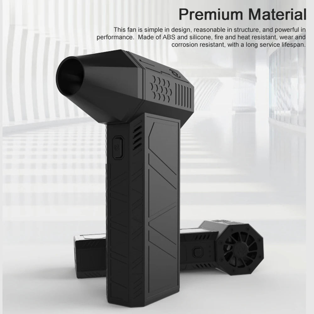 Techsuit - Mini Super Jet Fan (X3) - Wireless, for Cleaning, 3000mAh, 130000RPM - Black