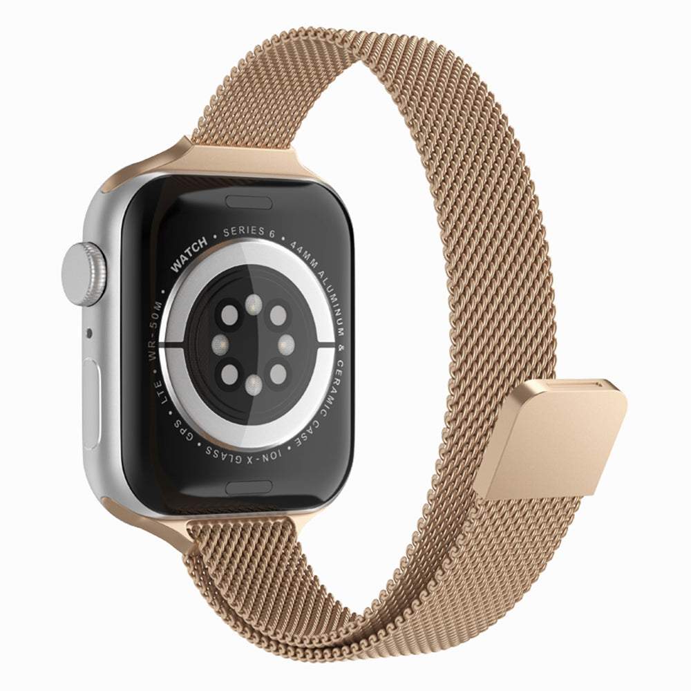 Techsuit - Watchband (W034) - Apple Watch 1/2/3/4/5/6/7/8/9/10/11/SE/SE 2/SE 3 (38/40/41/42mm) - Gold