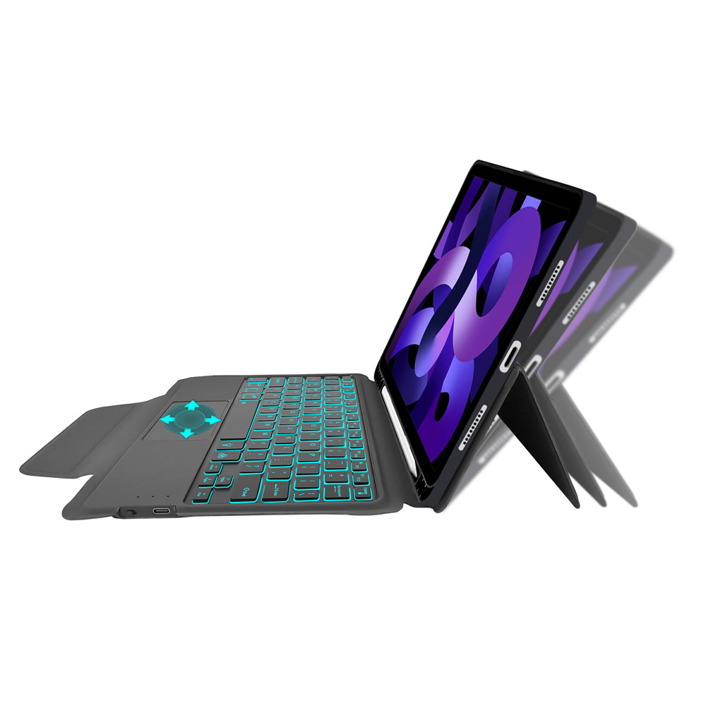 Techsuit - KeyTab Pro + Screen Protector (Keyboard/Stylus Holder) - iPad Air 4 2020/Air 5 2022 - Black