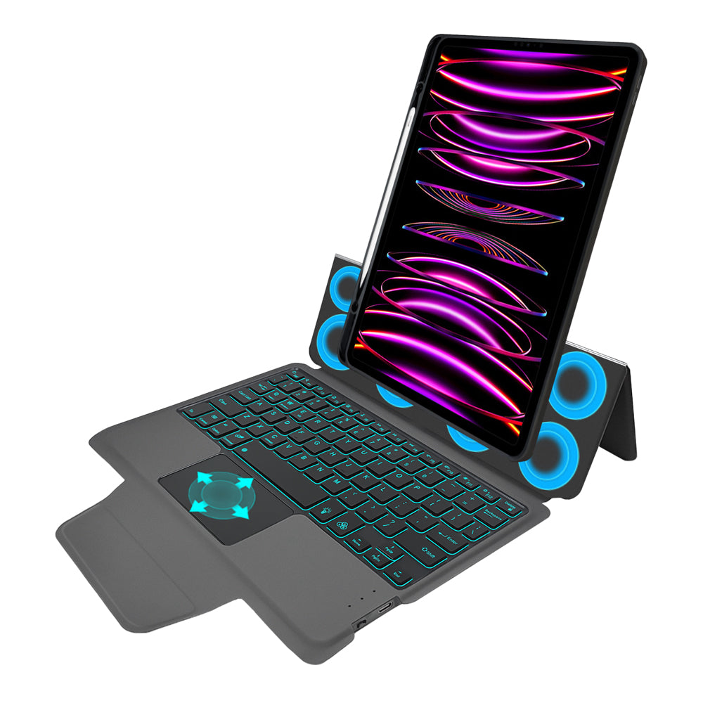 Techsuit - KeyTab Pro + Screen Protector (with Keyboard/Stylus Pen Holder) - iPad Pro 11 (2018 / 2020 / 2021 / 2022) - Black