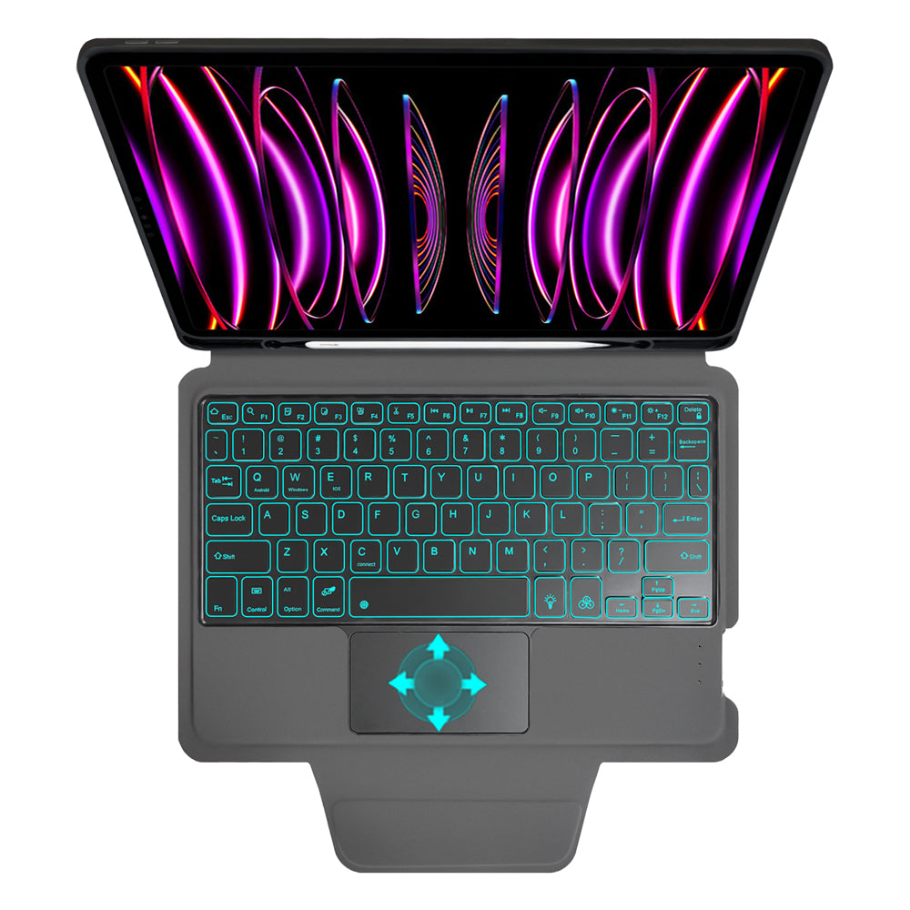 Techsuit - KeyTab Pro + Screen Protector (with Keyboard/Stylus Pen Holder) - iPad Pro 11 (2018 / 2020 / 2021 / 2022) - Black