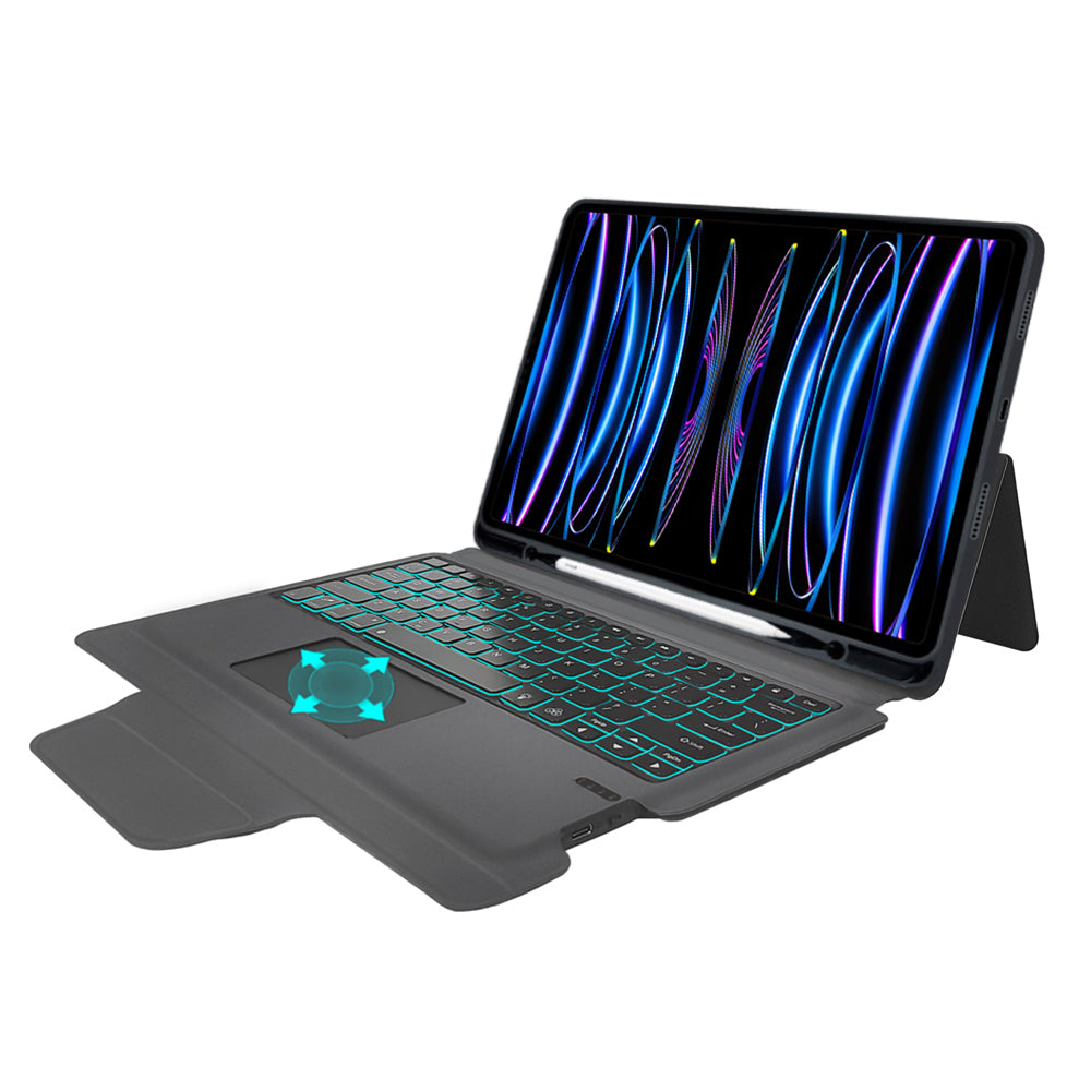 Techsuit - KeyTab Pro + Screen Protector (Keyboard/Stylus Holder) - iPad Pro 12.9 (2018-2022) - Black