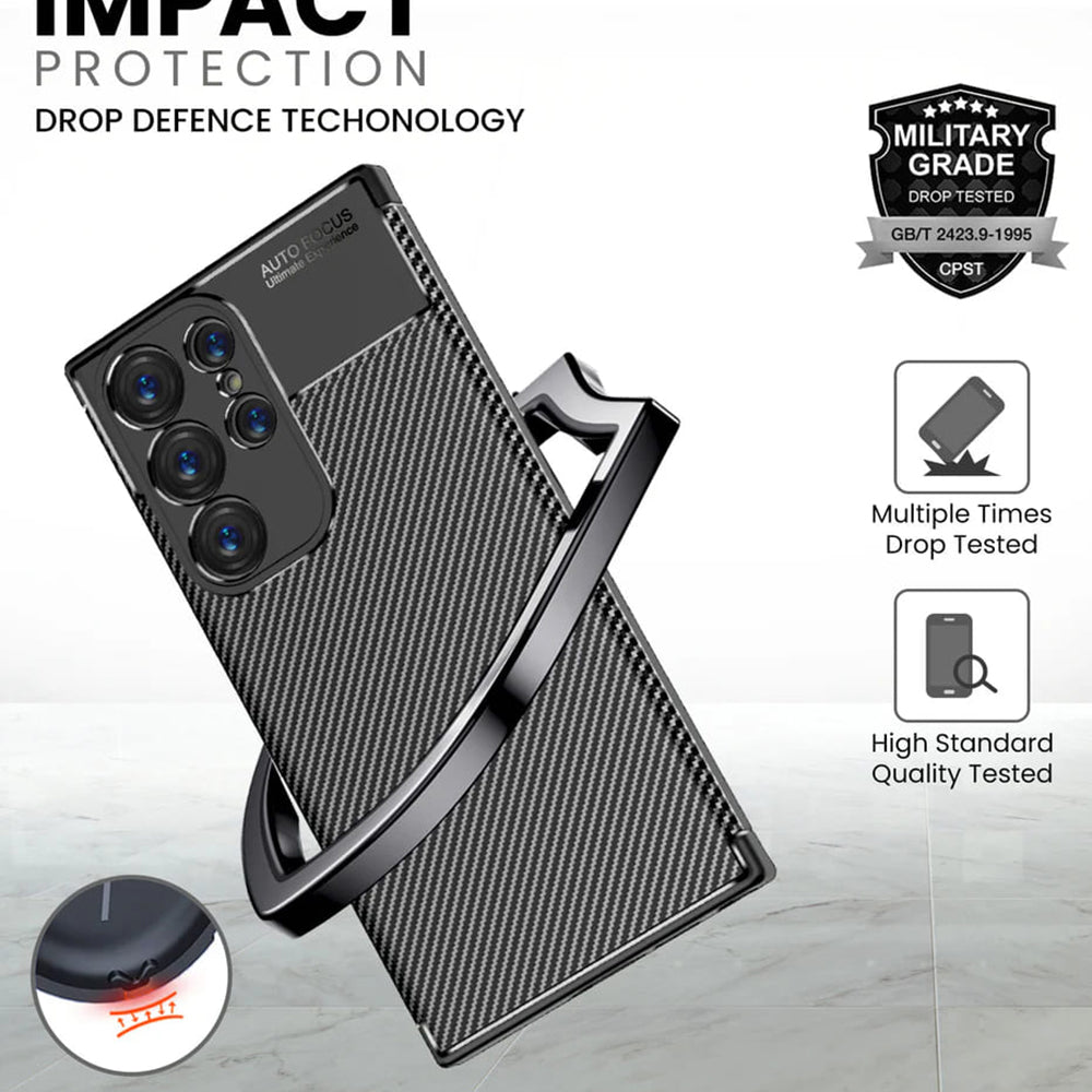 Techsuit - CarbonFiber - Galaxy S24 Ultra - Black