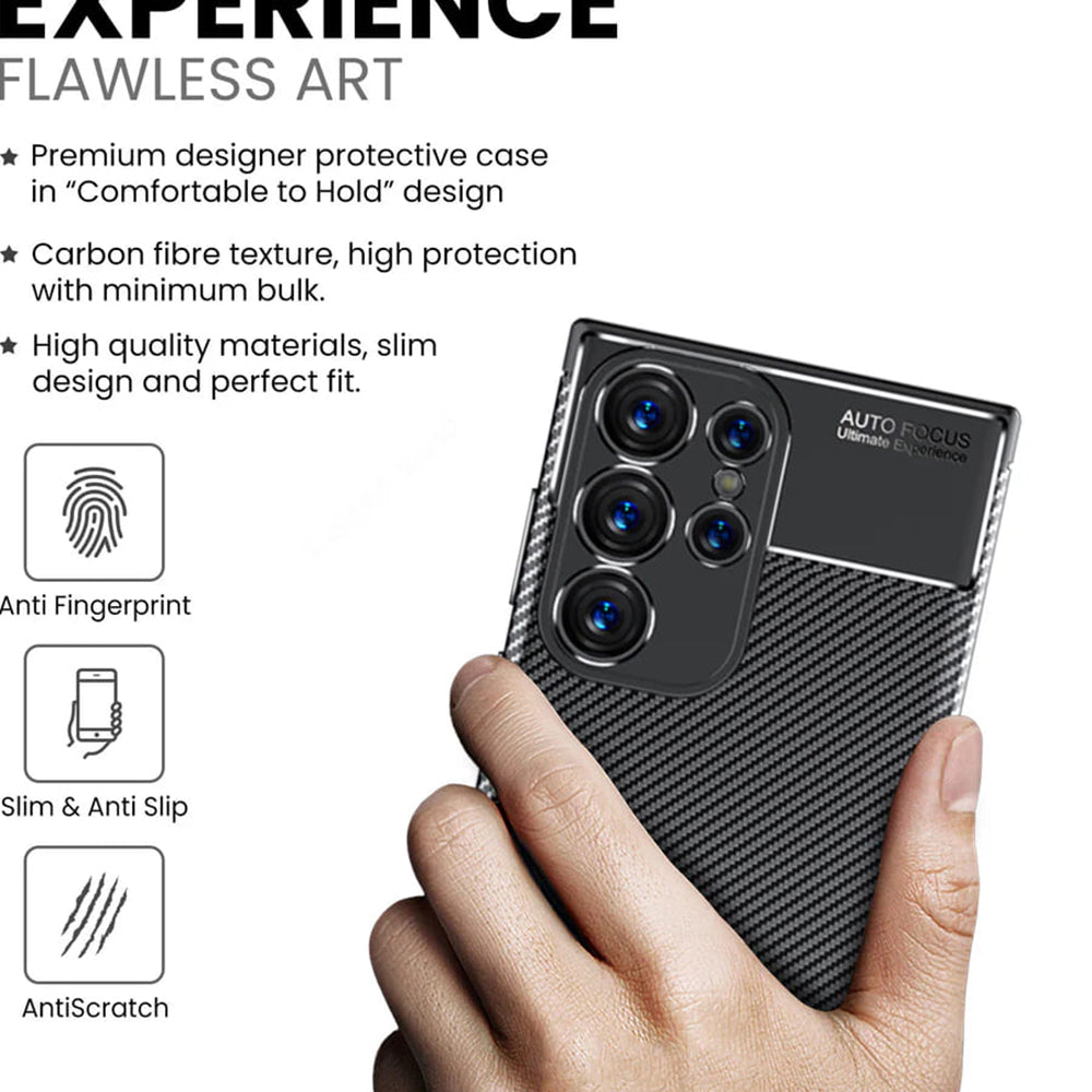 Techsuit - CarbonFiber - Galaxy S24 Ultra - Black
