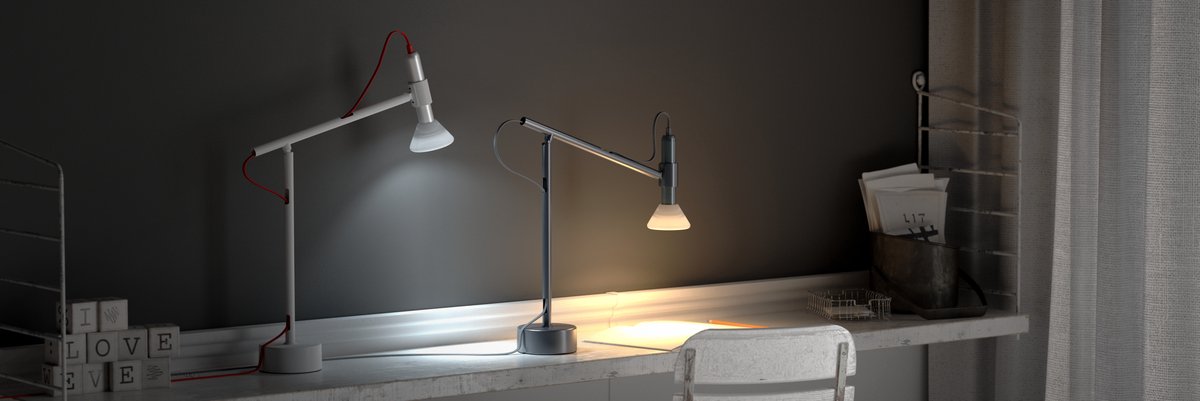 Allocacoc® FlashLight |DeskSpot| warm Επαναφορτιζόμενος Φακός LED με βάση γραφείου (γκρι)