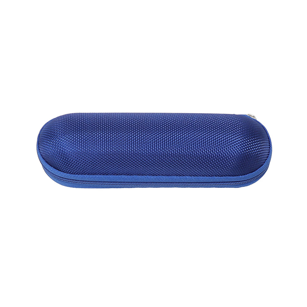 Techsuit - Glasses Case (ETOV2) - with Zipper, Eco Leather, 160 x 48 x 45mm - Blue