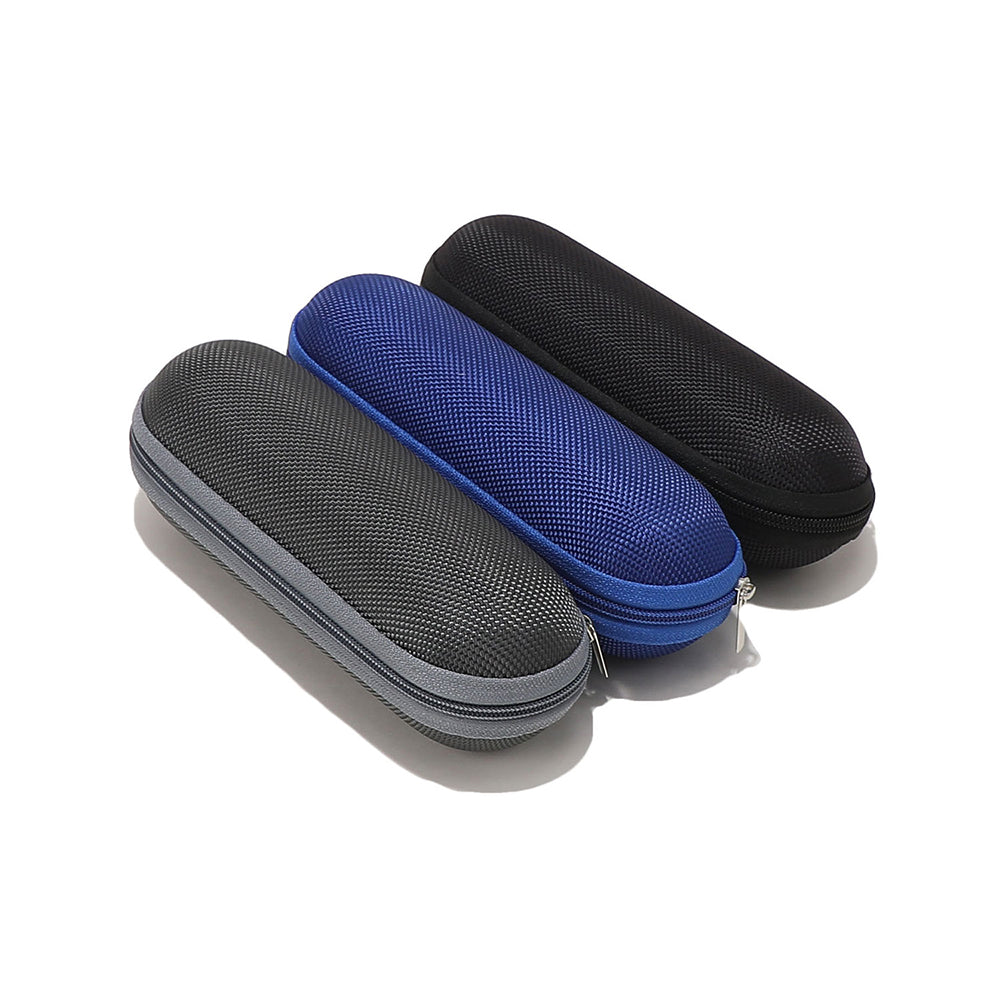 Techsuit - Glasses Case (ETOV2) - with Zipper, Eco Leather, 160 x 48 x 45mm - Blue