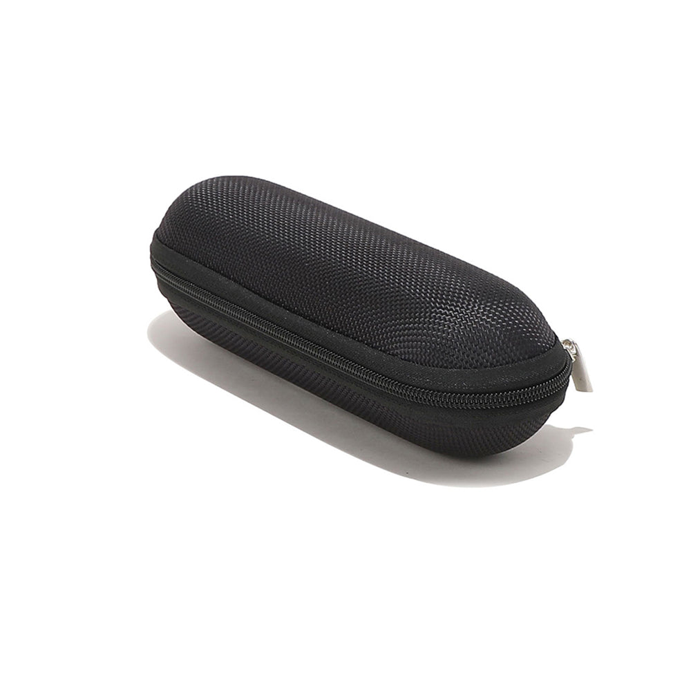 Techsuit - Glasses Case (ETOV1) - with Zipper, Eco Leather, 160 x 48 x 45mm - Black