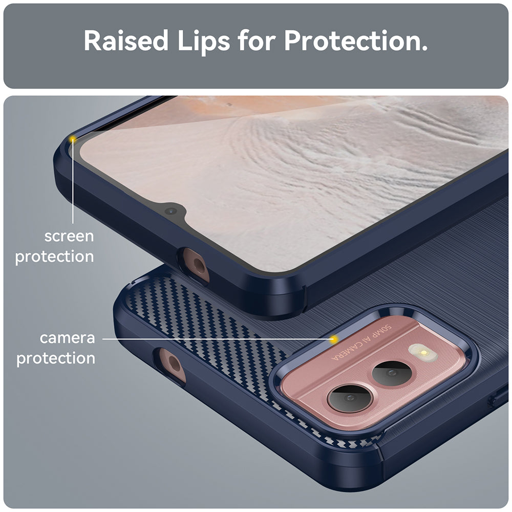 Techsuit - Carbon Silicone - Nokia C32 - Blue
