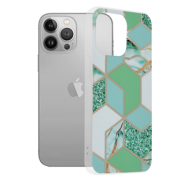 Techsuit - Marble Series - iPhone 13 Pro - Green Hex