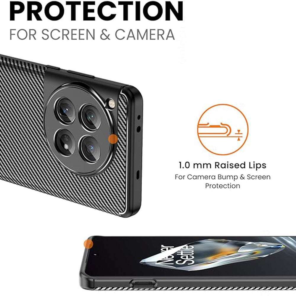 Techsuit - CarbonFiber - OnePlus 12 - Black