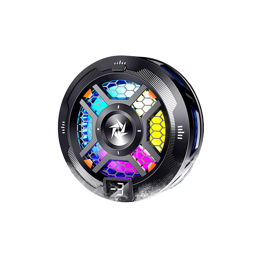 Techsuit - Phone Cooler (SL18) - Magnetic, Temperature Display, RGB Lights, Fast Cooling, Universal - Black