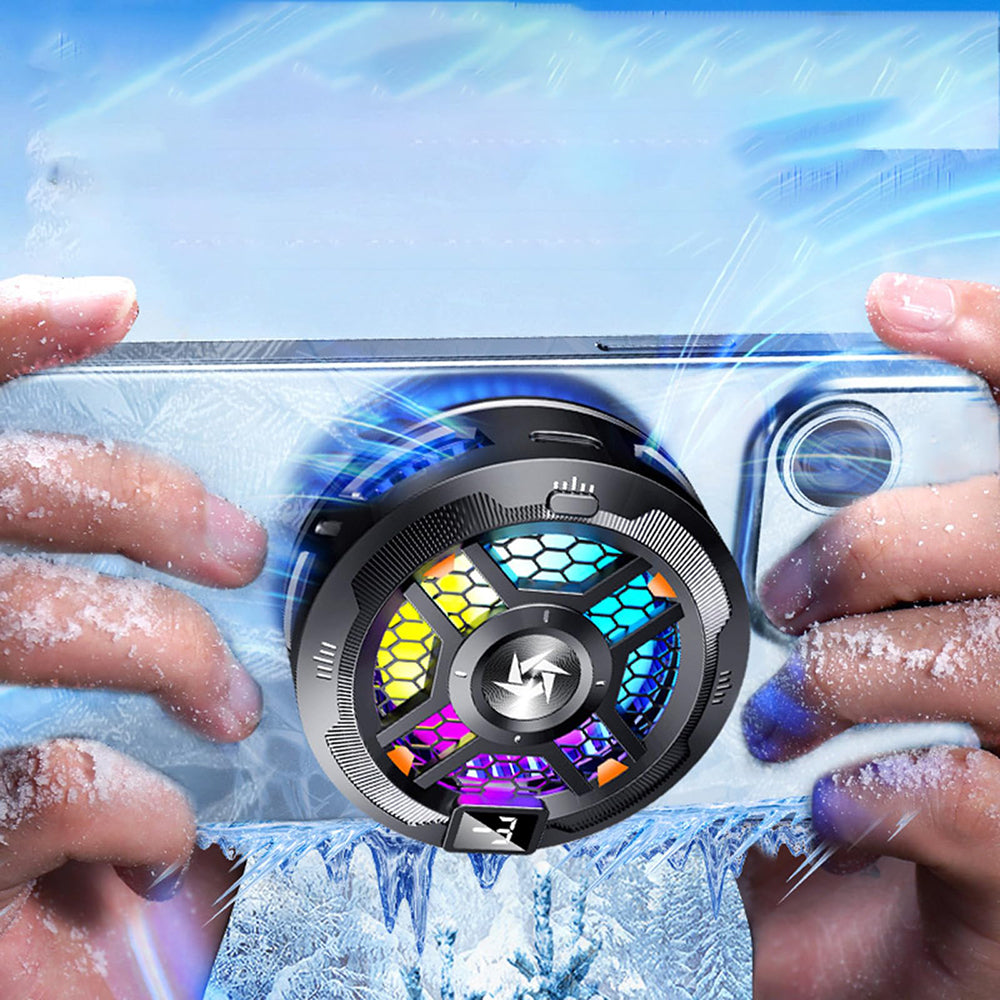 Techsuit - Phone Cooler (SL18) - Magnetic, Temperature Display, RGB Lights, Fast Cooling, Universal - Black
