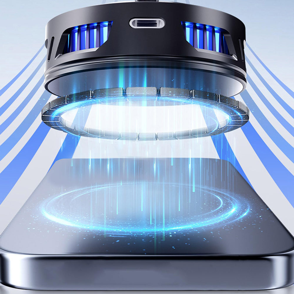 Techsuit - Phone Cooler (SL18) - Magnetic, Temperature Display, RGB Lights, Fast Cooling, Universal - Black