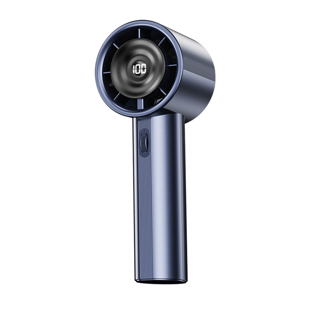 Techsuit - Handheld Mini Fan (CT-111) - Portable, Adjustable, Rechargeable, Digital Display, 10W - Blue