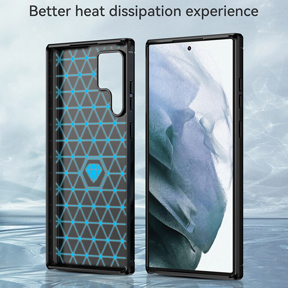 Techsuit - Carbon Silicone - Galaxy S22 Ultra - Black