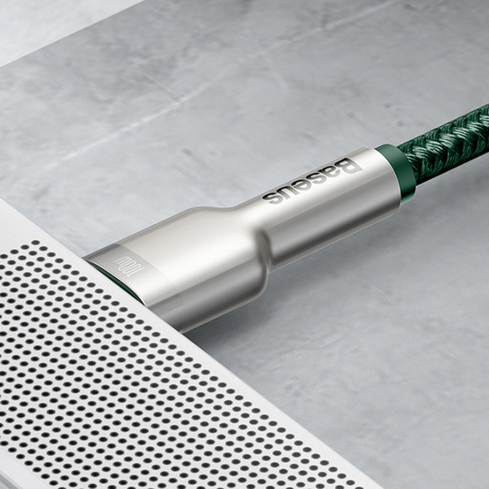 Baseus - Data Cable Cafule Series Metal (CATJK-D06) - Type-C to Type-C, Super Fast Charge, 100W, 480Mbps, 20V, 5A, 2m - Green